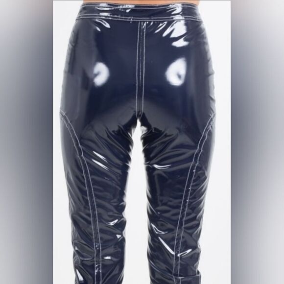 For Love & Lemons Idol Vinyl Blue Pants (XS) - Picture 4 of 9